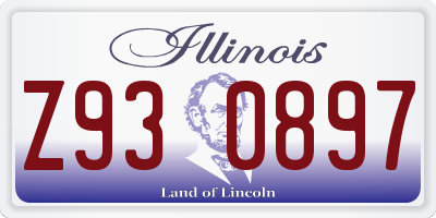 IL license plate Z930897