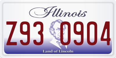 IL license plate Z930904