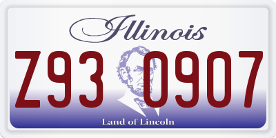 IL license plate Z930907