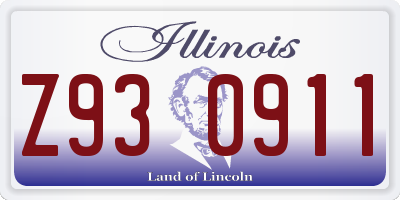 IL license plate Z930911