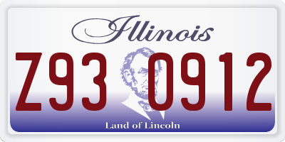 IL license plate Z930912