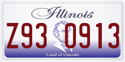 IL license plate Z930913
