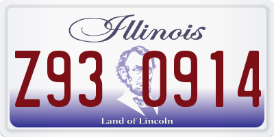 IL license plate Z930914