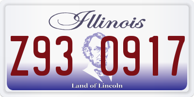 IL license plate Z930917