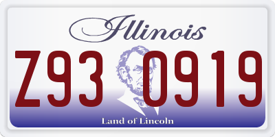 IL license plate Z930919