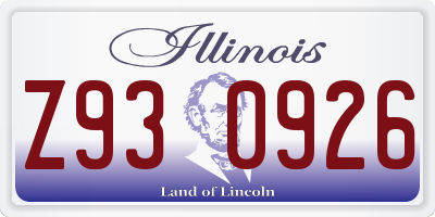 IL license plate Z930926