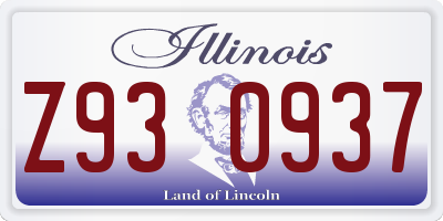 IL license plate Z930937