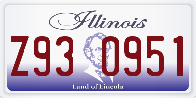 IL license plate Z930951