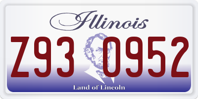 IL license plate Z930952