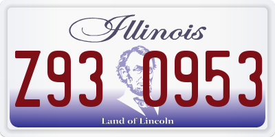 IL license plate Z930953