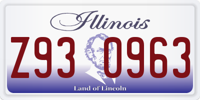 IL license plate Z930963