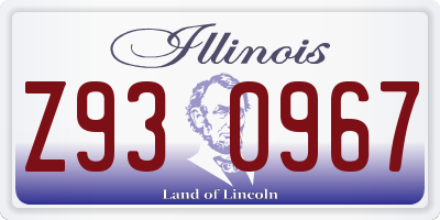 IL license plate Z930967