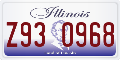 IL license plate Z930968