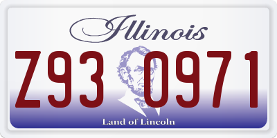 IL license plate Z930971