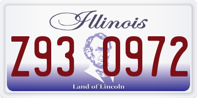 IL license plate Z930972