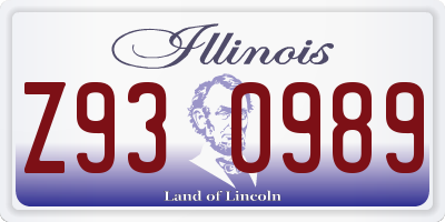 IL license plate Z930989
