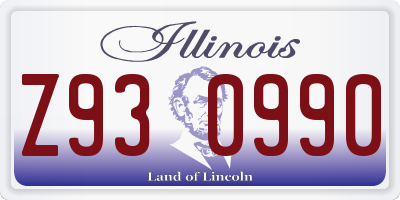 IL license plate Z930990