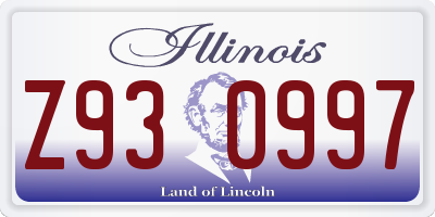 IL license plate Z930997