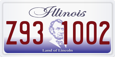 IL license plate Z931002