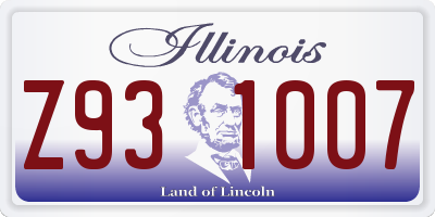 IL license plate Z931007