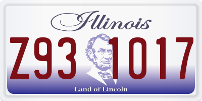 IL license plate Z931017