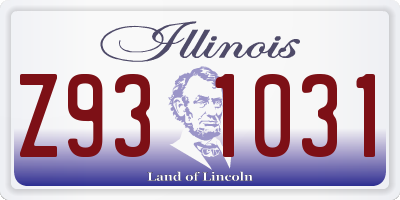 IL license plate Z931031