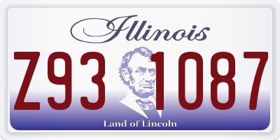 IL license plate Z931087