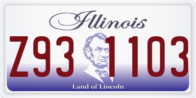 IL license plate Z931103