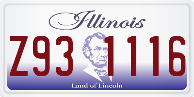 IL license plate Z931116