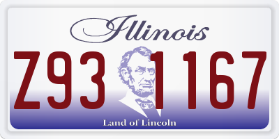 IL license plate Z931167