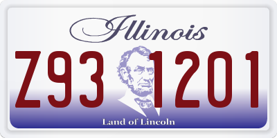IL license plate Z931201