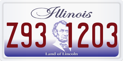 IL license plate Z931203