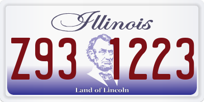 IL license plate Z931223