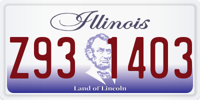 IL license plate Z931403