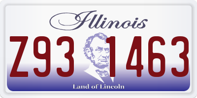 IL license plate Z931463