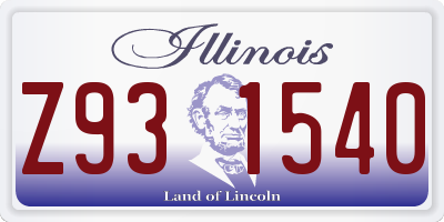 IL license plate Z931540