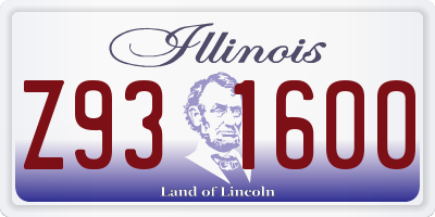 IL license plate Z931600