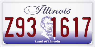 IL license plate Z931617