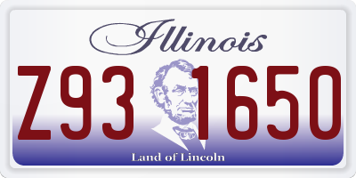 IL license plate Z931650