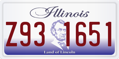 IL license plate Z931651