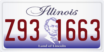 IL license plate Z931663