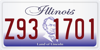 IL license plate Z931701