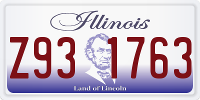 IL license plate Z931763