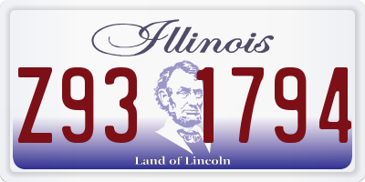 IL license plate Z931794