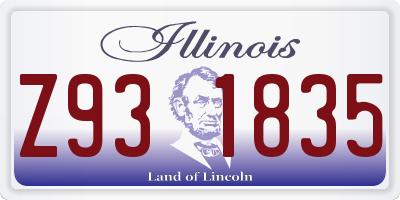 IL license plate Z931835