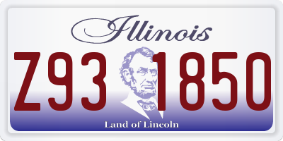 IL license plate Z931850