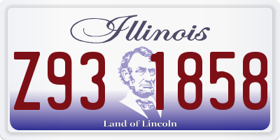 IL license plate Z931858
