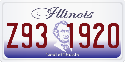 IL license plate Z931920