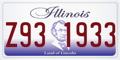 IL license plate Z931933