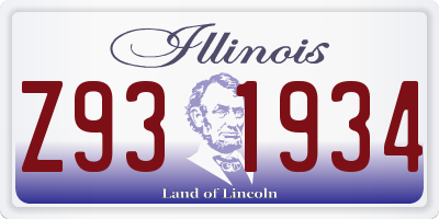 IL license plate Z931934